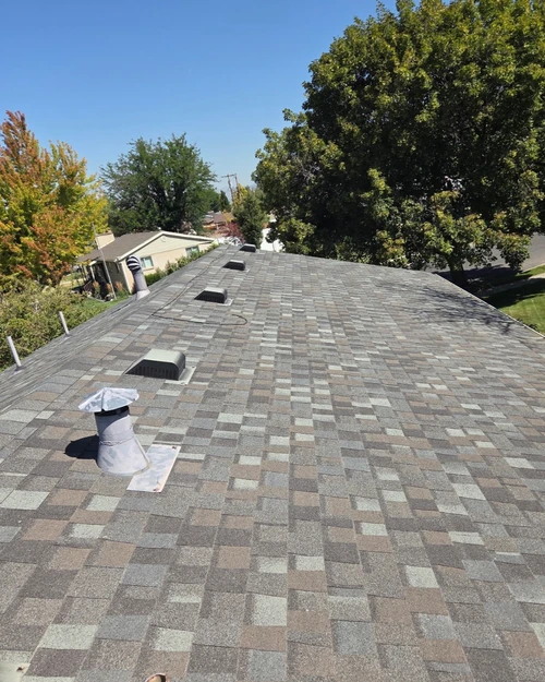 Dried out asphalt roof before treatment